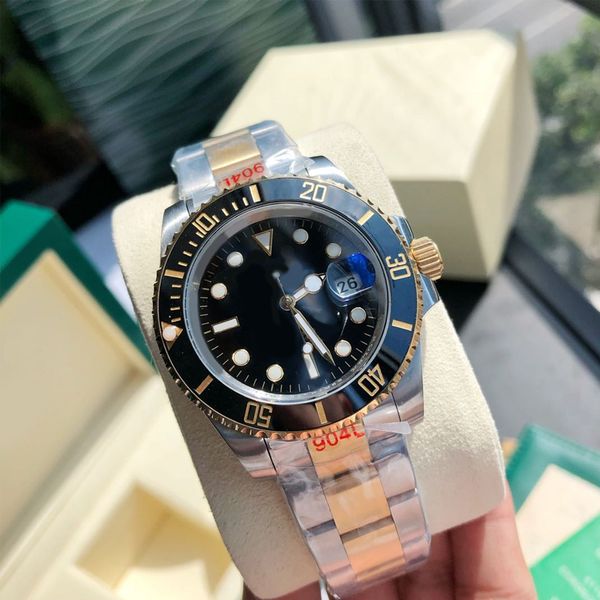 

rolej black dial mens watch diving 40mm automatic machine 904l stainless steel sapphire luminous waterproof montre de luxe dhgate watch subm, Slivery;brown