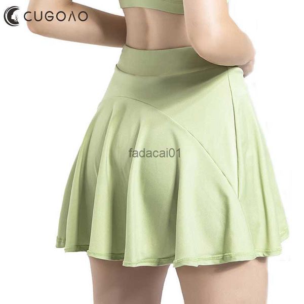 

cugoao women sports pleated tennis skirts golf skirt fitness shorts high waist athletic running short quick dry sport skorts l230621, Black