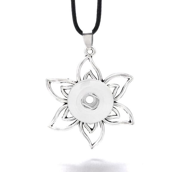 

fashion interchangeable flower ginger necklace 303 fit 12mm 18mm snap button pendant necklace charm jewelry for women gift2305045, Silver
