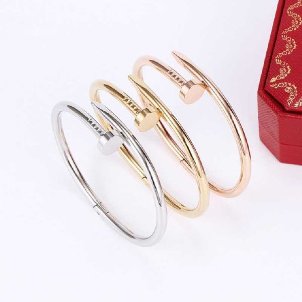 

new star's same style nail bracelet 18k rose gold love colorful with diamonds female 925 sterling silver couple male coarse edition, Black