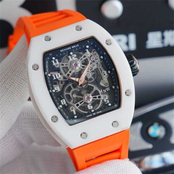 

diamond luxury mens movement watches rm17-01 r i c h a r d hollow tourbillon designer 96nz new high-end quality iced out montre wrist watch, Slivery;brown