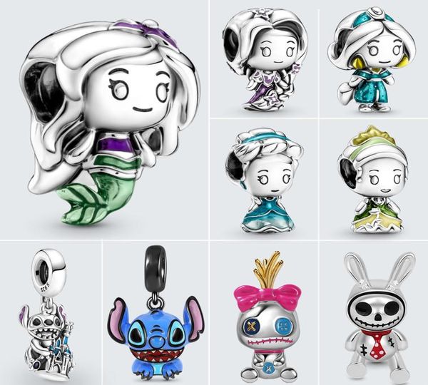 

925 silver fit charm 925 braceletmermaid charm jack pendant stitch bead charms set pendant diy fine beads jewelry8179440, Bronze;silver