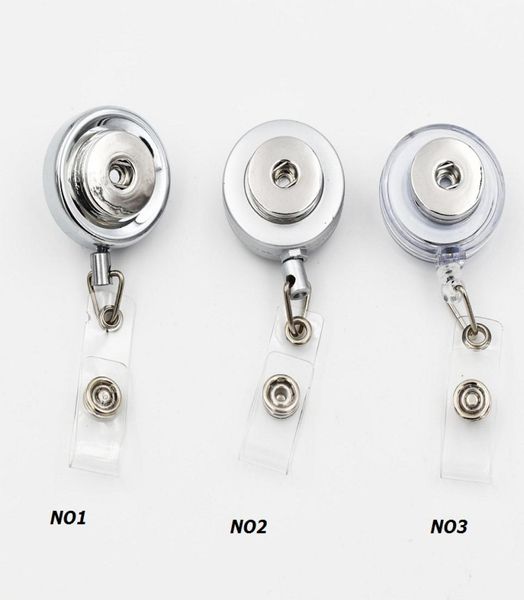 

12 styles badge holder key ring id lanyard retractable badge reel key id card clip ring lanyard name tag card holder fit 18mm snap1048280, Slivery;golden