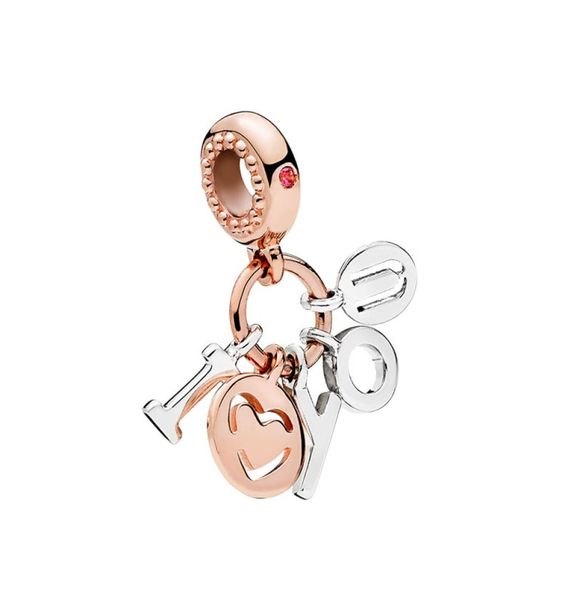 

rose gold love letter pendant charm original box for pandora bangle bracelet women jewelry making accessories 925 sterling silver 4042027, Bronze;silver