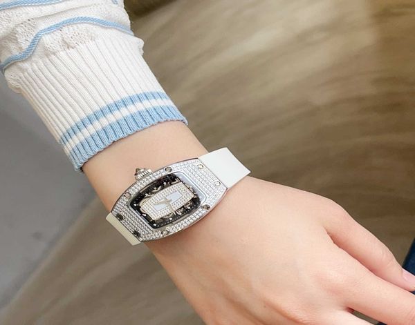 

fantastic diamond r i c h a r d luxury super style female wrist watches rm007 rm07-01 5icf montre designer high-end quality iced out bezel f, Slivery;golden