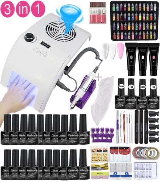 

nail art kits private salon 3in1 manicure machine set include electric drill lamp dust collector polish tool kit3227893