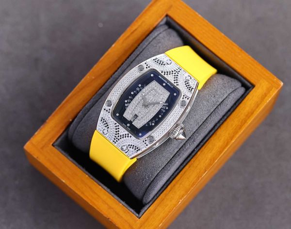

fantastic diamond r i c h a r d luxury super style female wrist watches rm007 rm07-01 montre designer high-end quality iced out bezel for wo, Slivery;brown