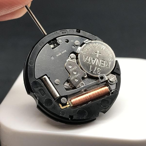 

parkas ronda original quartz movement 5056 watch replace parts with battery inside white datewheel high accuracy movement, Black