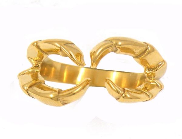 

fanssteel stainless steel mens or womens punk vintage jewelry crab claw ring biker ring gift 13w75g22524482546, Silver