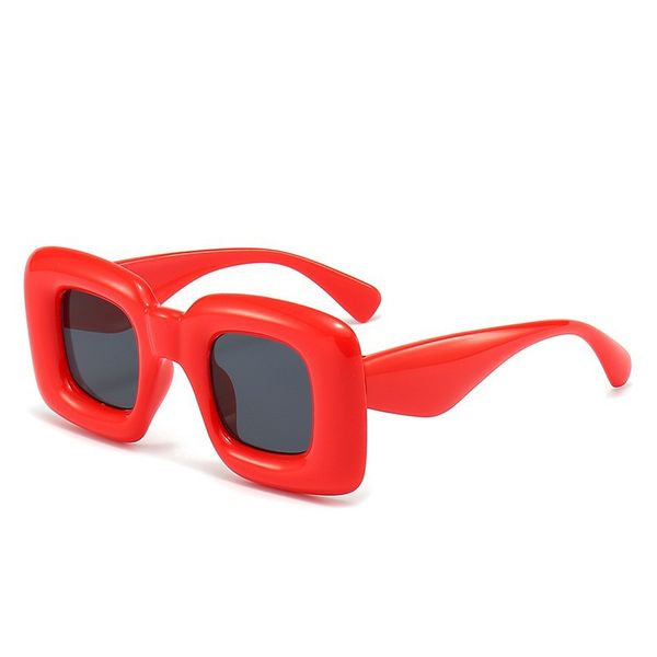 

cute square inflated sunglasses for women men trendy chunky glasses retro thick frame funny mask shades, White;black