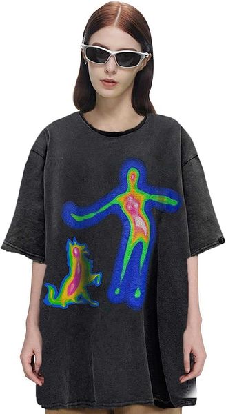 

fashion printed men's oversized shirt short sleeve hip hop t-shirt summer loose casual harajuku 1j, White;black