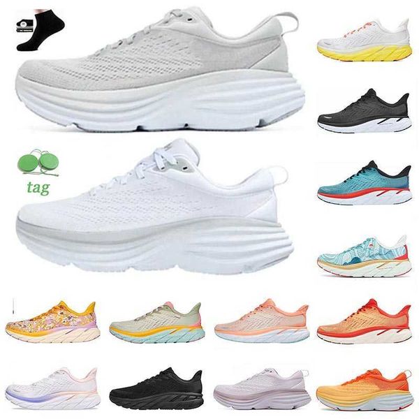 

2023 running shoe womens mens hoka one one clifton bondi 8 eur 36-45 local boots store white accepted lifestyle shock absorption highway tra