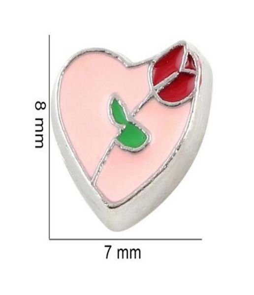 

20pcslot heart rose flower floating locket charms fit for glass living magnetic memory lockets fashion jewelrys7025378, Bronze;silver