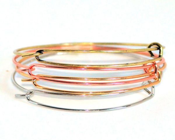 

fashion diy jewelry women expandable wire bangle bracelets for beading or charm bracelets making supplies in bulk whole9987943, Black