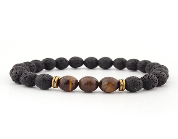 

12 constellation natural black onyx 10mm lava tiger eye stone beads men bracelet leo lovers energy strand pulseras8753740