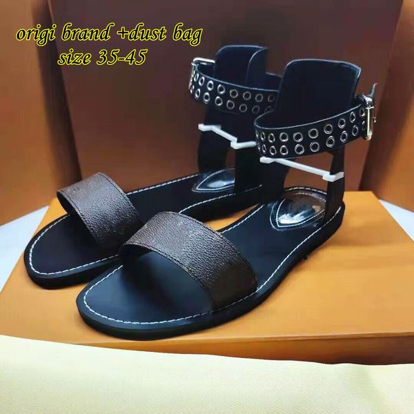 

designer women sandals luxury slipper men ciabatte pantoufle designer slides sliders mules wood flip flops 35-45 with dust bag, Black