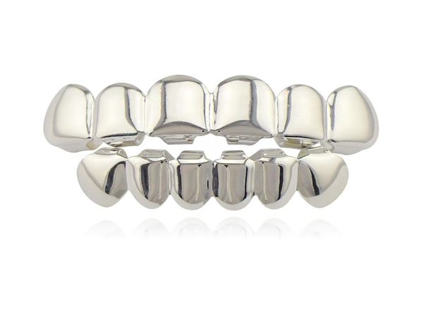 

2023 silver gold color hip hop teeth grillz bootom groll set with silicone vampire teeth hallowmas party jewelry1393563, Black