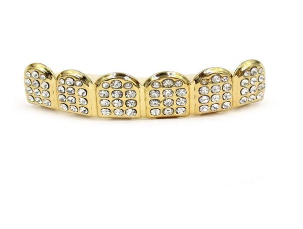 

metal upper diamond tooth grillz gold dental grillz bottom hiphop teeth caps body jewelry for women men fashion vampire cosplay ac4108173, Black