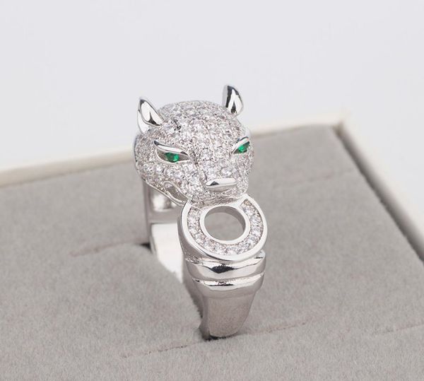 

fashionable copper leopard head inlaid zircon ring gold leopard jewellery ring silver men039s and women039s ring fashion jew2773404, Golden;silver