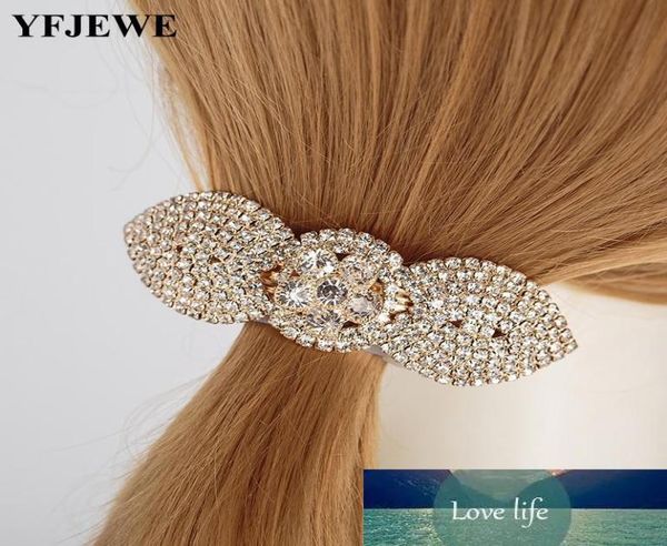 

new fashion women girl cute shinning crystal rhinestones flower hair clip jewelry whole wwomen party gift h0526563090, Golden;silver