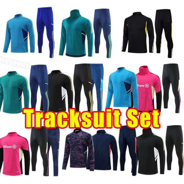 

full set 2023 2024 juventus soccer tracksuits di maria vlahovic kean pogba chiesa mckennie locatelli jerseys 23 24 juve training set tracksu, Black