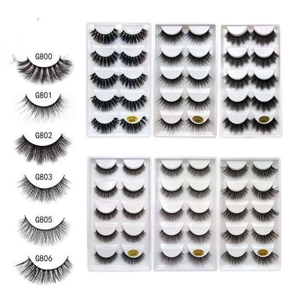 

5pairs 3d mink eyelashes handmade false eyelash extensions natural long thick crisscross individual beauty makeup eye lashes4376395