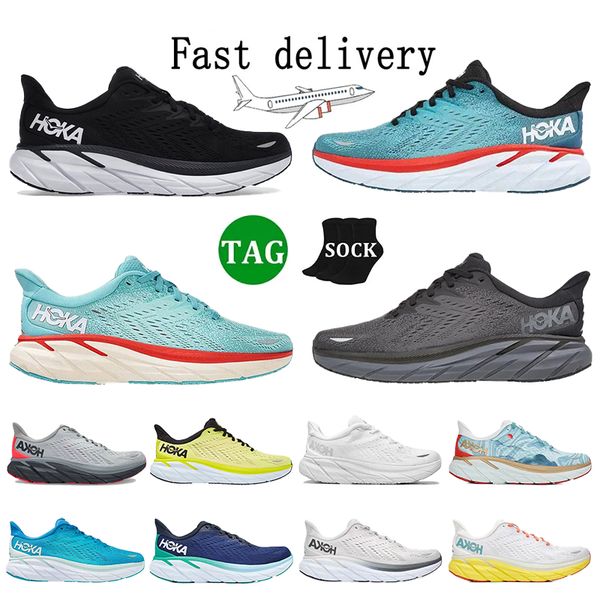 

hoka one bondi 8 clifton 9 athletic hokas people running shoes runner carbon x2 triple black white light blue sports trainers lifestyle shoc