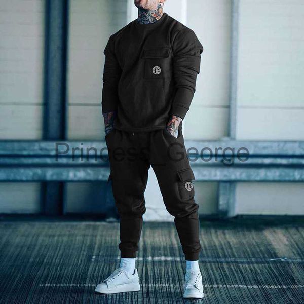 

men's tracksuits mens tracksuits 2020 cotton casual hoodie set autumn male sweatshirt stylish fitness suit for men x0627, Gray