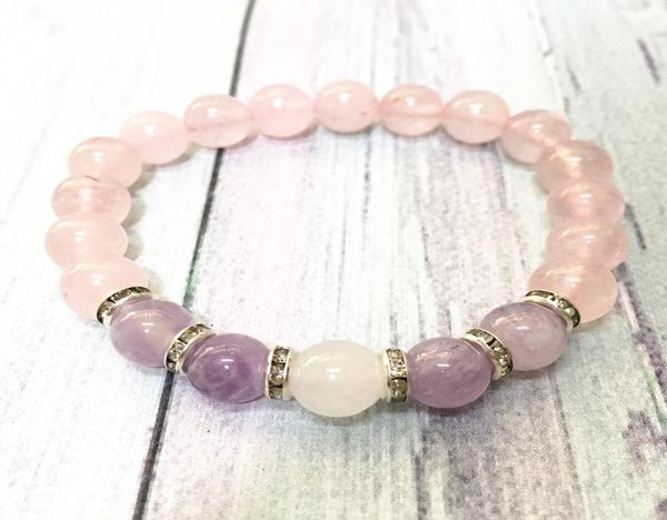 

mg0601 new design womens bracelet rose quartz beaded bracelet dream amethyst gemstone bracelet mothers day gift9666235, Black