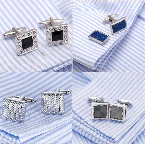 

shirt cufflink for mens enamel retro jewelry cuff link male button luxury wedding french shirt cuffs gifts whole3565068, Silver