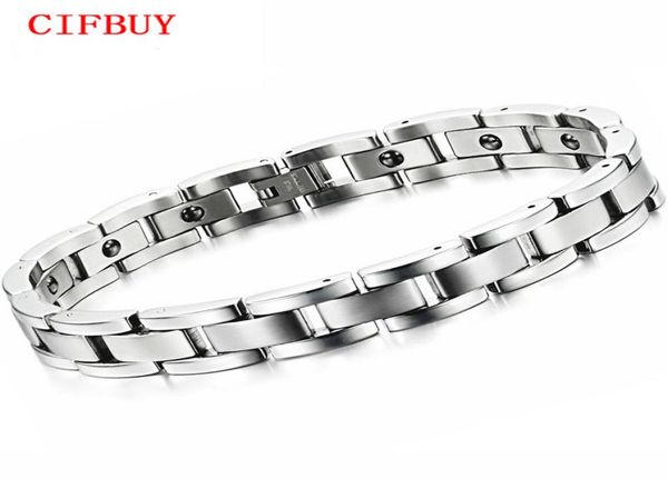 

jewelry magnet stone man bracelet classical stainless steel energy balance link chain bracelets for men health care gs80122003463, Golden;silver