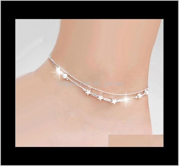 

jewelrywhole fashion women star bracelet sier beads anklets ankle chain boot foot jewelry ps1796 drop delivery 2021 9wyep5183691, Red;blue