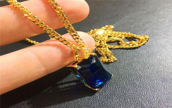 

fashion men 18k gold plated charm crystal small pendant necklace jewelry design stainless steel link chain hip hop trendy necklace4384915, Silver