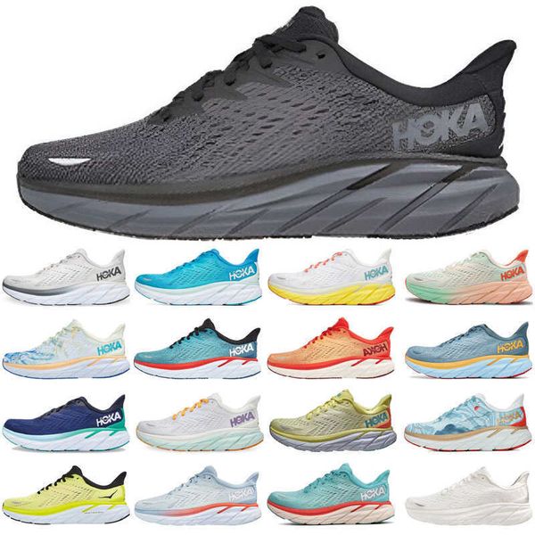 

hoka one clifton 8 running shoes mens womens bondi 8s mountain spring triple white song blue real teal pink together sneakers sports walking