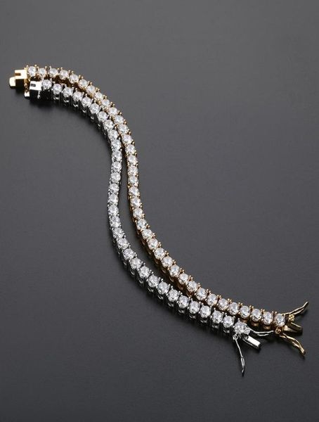 

5mm diamond tennis bracelet luxury designer bracelet hip hop jewelry men iced out bling bangles love charm bracelets gold silver a6421518, Golden;silver