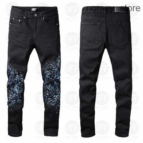 

mens designers amirs jeans distressed ripped biker slim straight denim for men s print womens fashion mans skinny pants cargo 2 y3yh, Blue