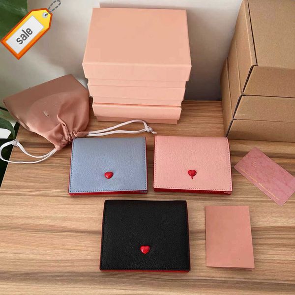 

brand designer wallet card pack love women's wallet short women's cards bag large capacity multi-card leather wallets simple and f