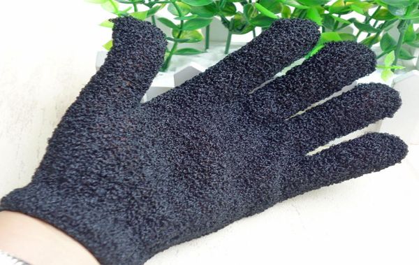 

color black peeling glove scrubber five fingers exfoliating tan removal bath mitts paddy soft fiber massage bath glove cleaner dhl7682577