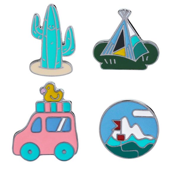 

life of adventure jewelry enamel pins tent cactus travel car mountain traveler backpack pins outdoor enthusiast gifts5050569, Gray
