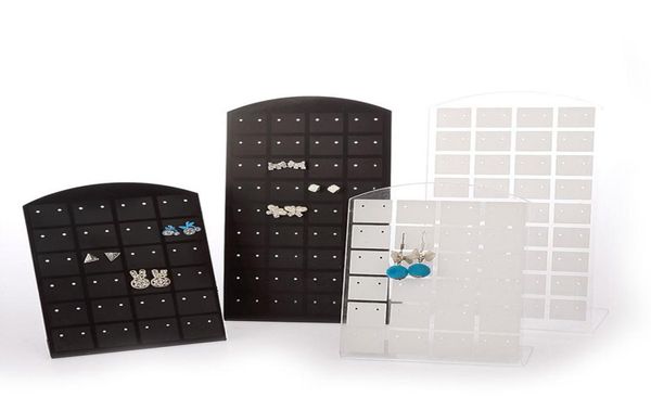 

fashion plastic 1 set 10 pieces 4872 holes earring holder jewelry display ear stud rack earrings organizer holder jewelry stand2273026, Black