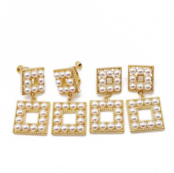 

sweet cute pearl square alloy fashion trendy earring for women elegant exquisite earring for women3938198, Golden;silver