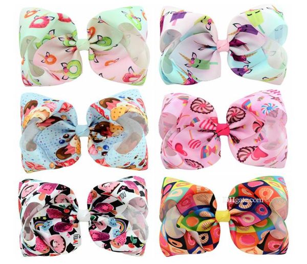 

8 inches girls baby hairpin candy colored tapered barrettes baby kids bubble bow hair clips ribbon accessory hairpins kfj1959820001, Slivery;white