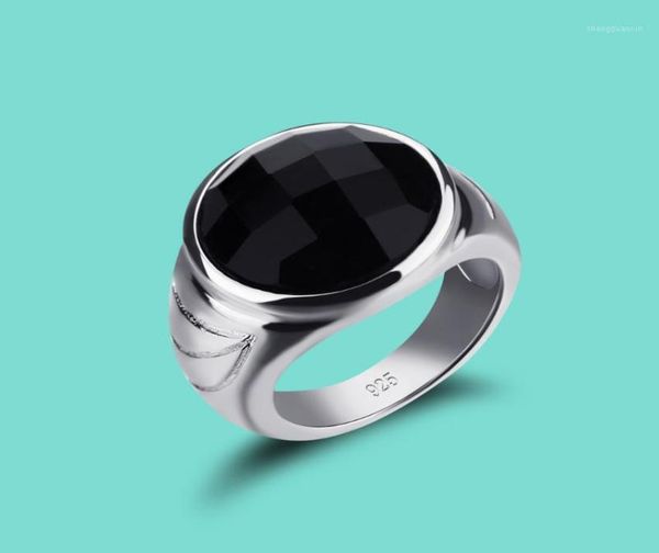 

925 sterling silver ring classic silver ornaments obsidian neutral ring men and women for daily collocation fashion17707988, Golden;silver