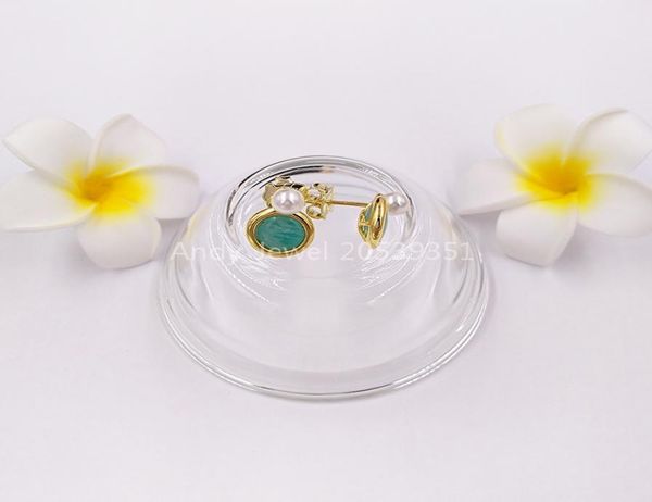 

stud vermeil silver alecia earrings with pearl and amazonite bear jewelry 925 sterling fits european jewelry style gift andy jewel1257566, Golden;silver