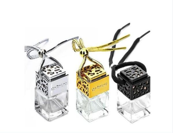 

8ml cube perfume bottle car hanging perfume rearview ornament air freshener for essential oils diffuser fragrance empty glass bott4153753