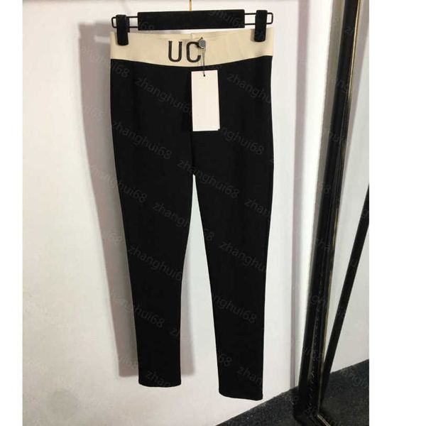 

23ss women designer leggings womens leggings pants yoga pants letter webbing elastic waist stretch slimming leggings pants women clothes a1, Black