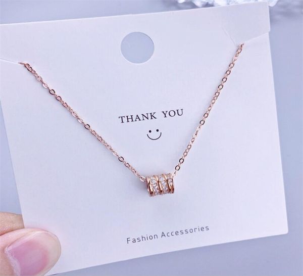 

small waist round pendant necklaces for women girls elegant short clavicle chain 925 sterling silver jewelry zircon choker6952205