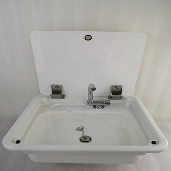 

white acrylic sink basin with lid 445*400*145mm boat caravan camper gr-y009a