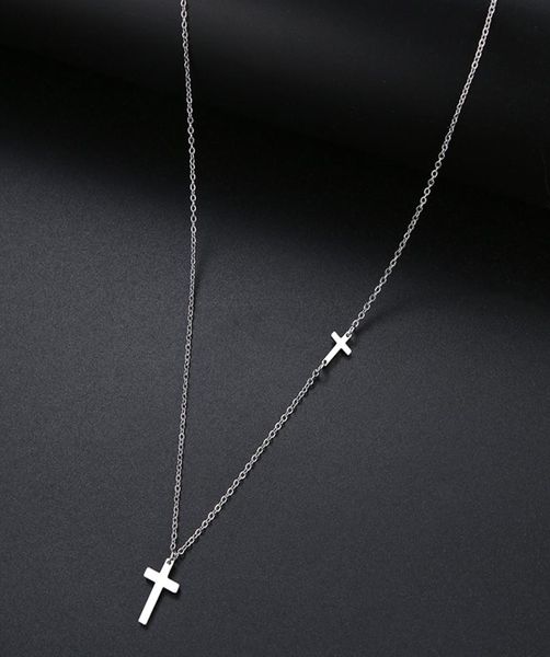 

genuine women shiny cross 8 character pendant necklace stainless steel gold and silver color jewelry gift women for women4215403