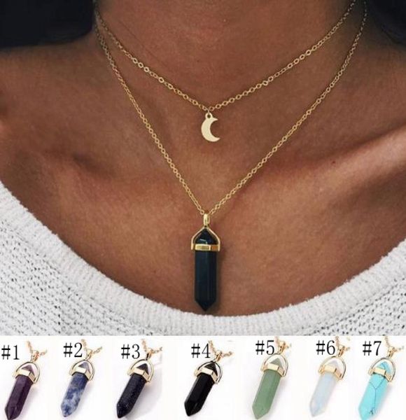 

necklace stainless steel jewelry natural stone pendants statement chokers necklaces rose quartz healing crystals necklaces cny2365959811, Silver